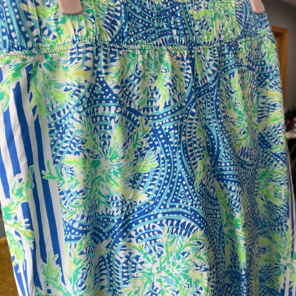 Lilly Pulitzer Palazzo Women's Pants Green and Blue Size M - Picture 5 of 7